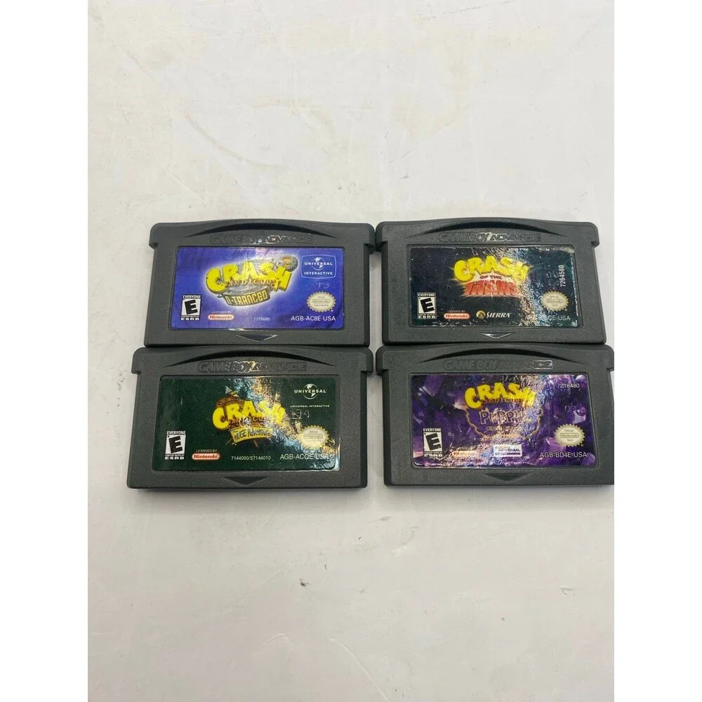 Crash Bandicoot  GBA 4 game bundle Titans, Adventure, n-Tranced, Purple